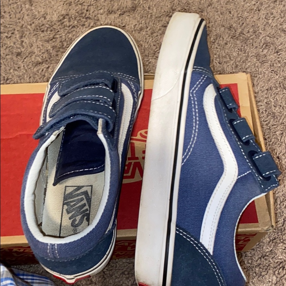 Blue suede canvas vans